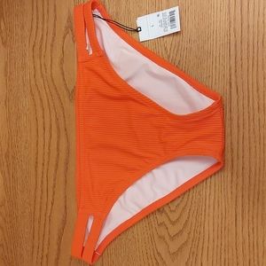 Shade & Shore Orange Ribbed Bikini Bottoms - Size L, NWT
